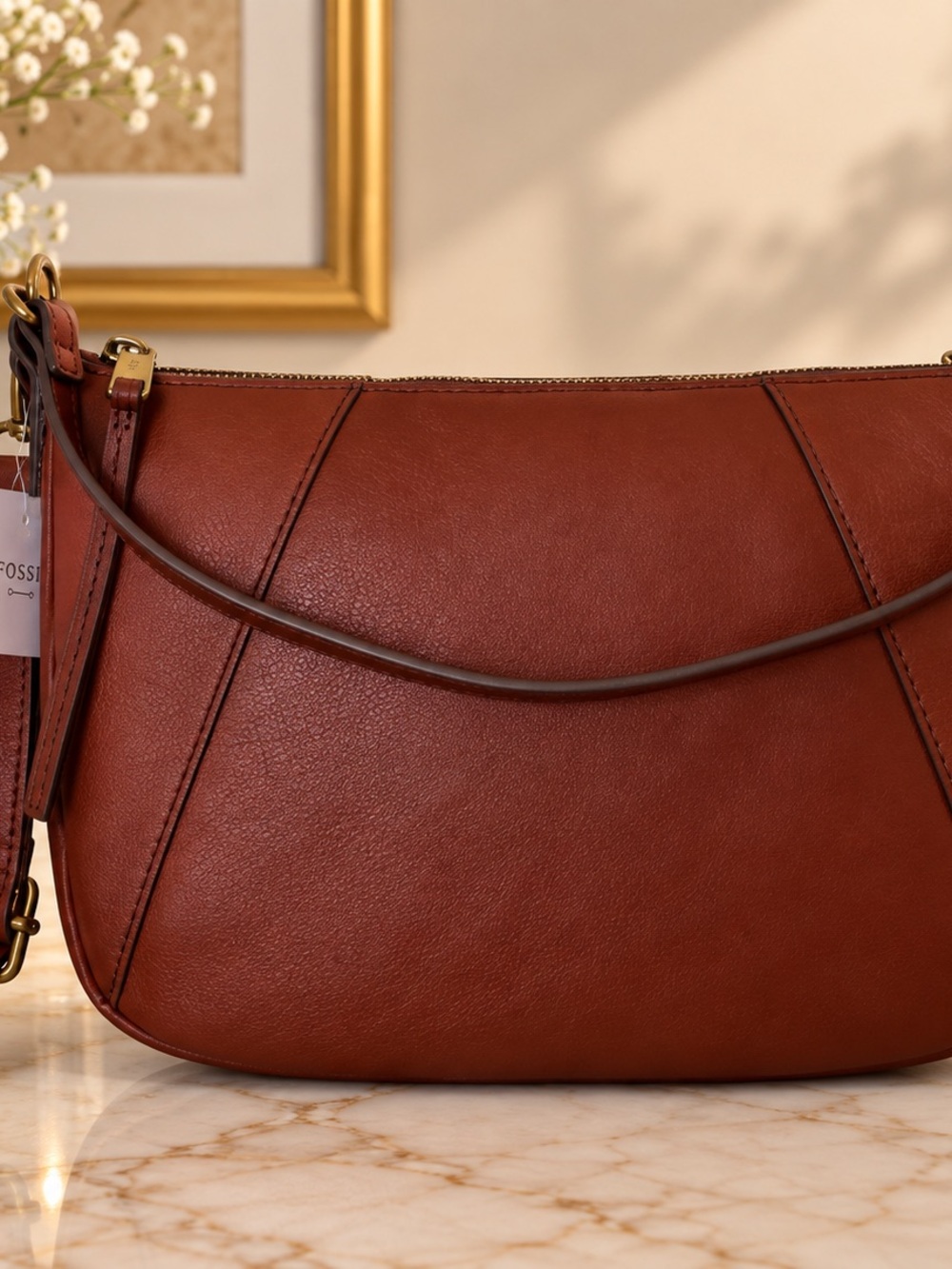 Fossil Women's Leather Skylar Crossbody Purse Handbag - Picture 4 of 11